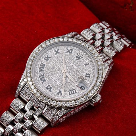 silver rolex watch with diamonds|rolex diamond watch price.